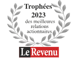 Logo des Trophées par Le Revenu : Meilleures relations actionnaires de l'année 2023